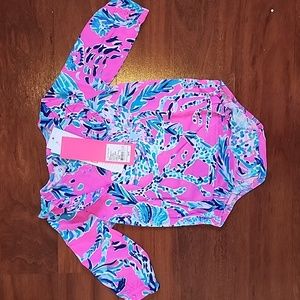 NWT Lilly Pulitzer Velma Bodysuit 3/6 Month in Mandevilla P New Kids on the Dock